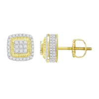 MEN'S EARRING 1/4 TOTAL CARAT WEIGHT ROUND DIAMOND 10 KARAT YELLOW GOLD