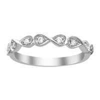 LADIES STACKABLE RINGS 1/10 CT ROUND DIAMOND 14K WHITE GOLD