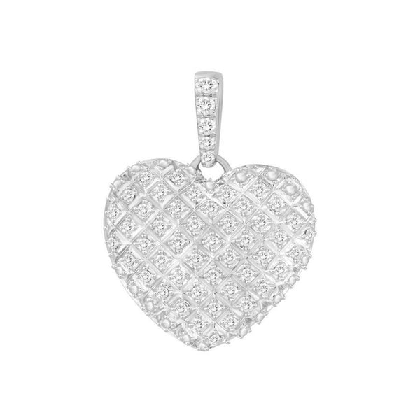 MEN'S CHARM 1/4 CT ROUND DIAMOND 10K WHITE GOLD