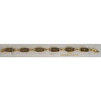 Damascene Gold Link Bracelet Rectangle Star of David by Midas of Toledo Spain style 800002 2002