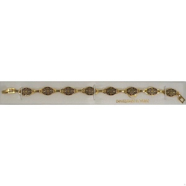 Damascene Gold Link Bracelet Oval Star of David by Midas of Toledo Spain style 800006 2023