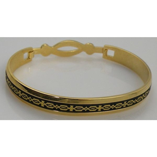 Damascene Gold Geometric Bracelet by Midas of Toledo Spain style 805024 2092