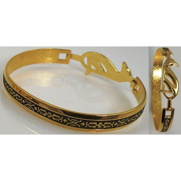 Damascene Gold Geometric Bracelet by Midas of Toledo Spain style 2093 2093