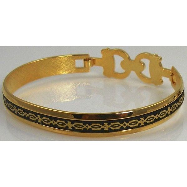 Damascene Gold Geometric Bracelet by Midas of Toledo Spain style 2094 2094
