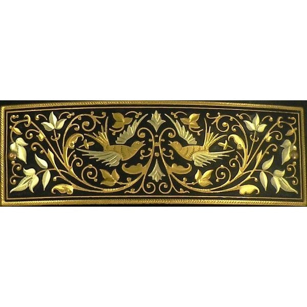 Damascene Gold Bird Rectangle Barrette by Midas of Toledo Spain style 850007-6 23466