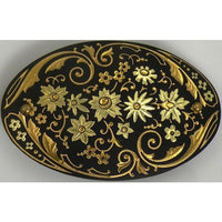 Damascene Gold Flower Oval Hair Barrette by Midas of Toledo Spain style 850008 2347