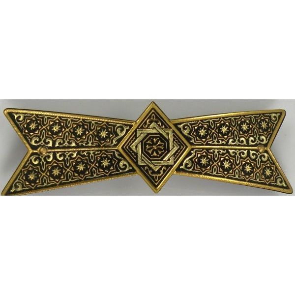 Damascene Gold Geometric Bowtie Barrette by Midas of Toledo Spain style 850009-C 2348