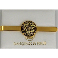 Damascene Gold Mens Tie Bar Star of David by Midas of Toledo Spain style 836503 2604