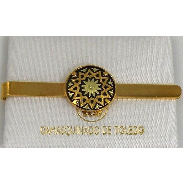 Damascene Gold Mens Tie Bar Star by Midas of Toledo Spain style 836503 2604