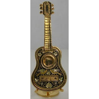 Damascene Gold Miniature Guitar by Midas of Toledo Spain style 847005 2755