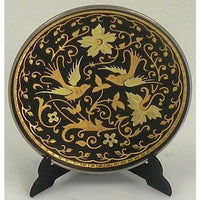Damascene Gold Bird Round Decorative Plate by Midas of Toledo Spain style 870004-10 292210