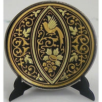 Damascene Gold Bird Round Decorative Plate by Midas of Toledo Spain style 870001-10 292510