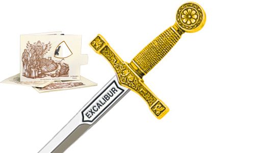 Miniature Excalibur Sword (Gold) by Marto of Toledo Spain 5200.1