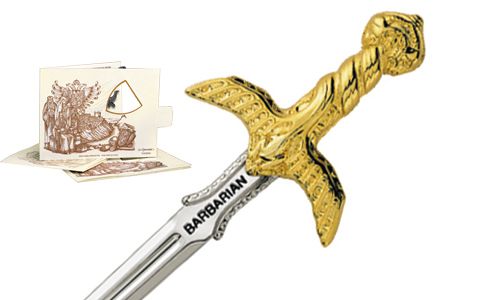 Miniature Barbarian Sword (Gold) by Marto of Toledo Spain 5201.1