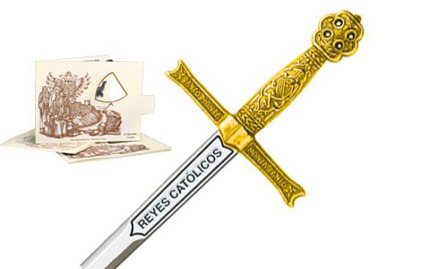 Miniature Sword of Catholic Kings (Gold) by Marto of Toledo Spain 5203.1
