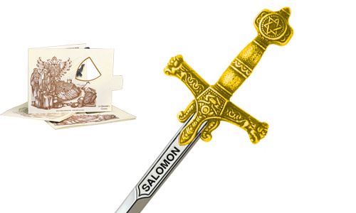 Miniature King Solomon Sword (Gold) by Marto of Toledo Spain 5208.1