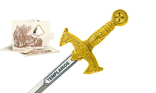 Miniature Templar Sword (Gold) by Marto of Toledo Spain 5212.1