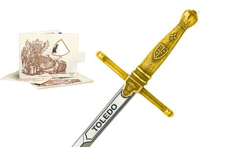 Miniature Toledo Sword (Gold) by Marto of Toledo Spain 5213.1