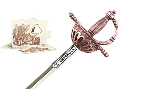 Miniature Spanish Tizona Cup Hilt Rapier Sword (Bronze) by Marto of Toledo Spain 5216.3