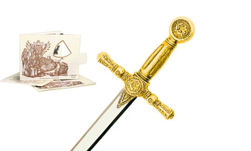 Miniature Masonic Sword (Gold) by Marto of Toledo Spain 5227.1