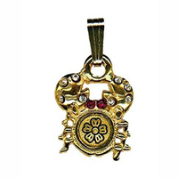 Damascene Gold Cancer the Crab Zodiac Pendant on Chain Necklace by Midas of Toledo Spain style 5409 5409