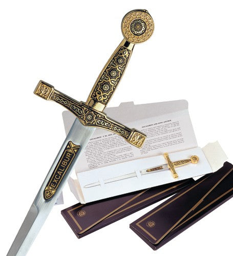Miniature Damascene Excalibur Sword Letter Opener by Marto of Toledo Spain 5501-3 890002.3