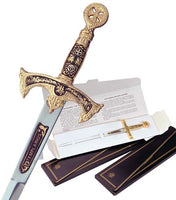 Miniature Damascene Templar Knight Sword Letter Opener by Marto of Toledo Spain 5503-1 890004.1