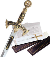 Miniature Damascene Templar Knight Sword Letter Opener by Marto of Toledo Spain 5503-2 890004.2