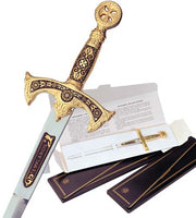 Miniature Damascene Templar Knight Sword Letter Opener by Marto of Toledo Spain 5503-3 890004.3
