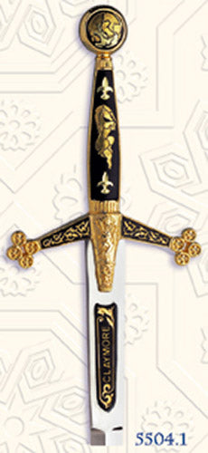 Miniature Damascene Claymore Sword Letter Opener by Marto of Toledo Spain 5504.1 890005.1