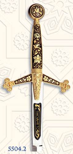 Miniature Damascene Claymore Sword Letter Opener by Marto of Toledo Spain 5504-2 890005.2