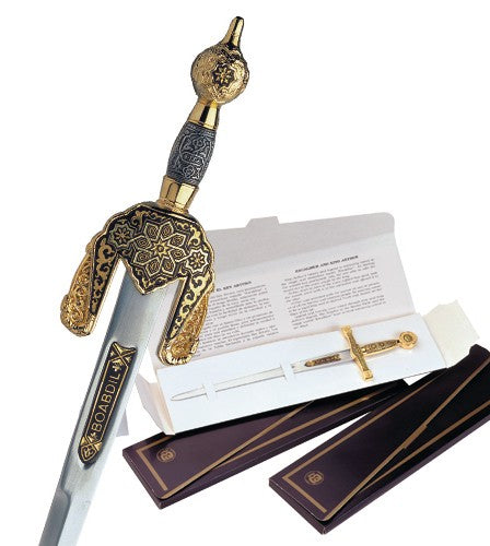 Miniature Damascene Boabdil Sword Letter Opener by Marto of Toledo Spain 55053