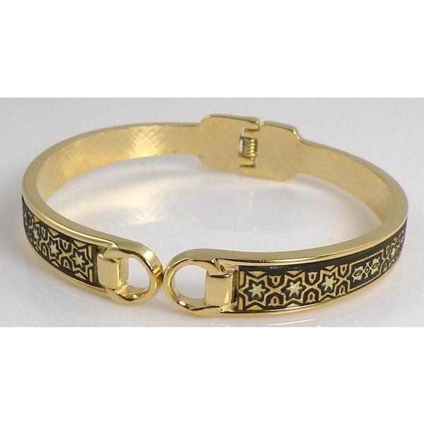 Damascene Gold Bangle Bracelet Star of David by Midas of Toledo Spain style 8006 8006