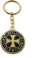 Damascene Templar Cross Keychain by Marto of Toledo Spain (double faced) 8306