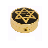 Damascene Gold Star of David Pill Box by Midas of Toledo Spain style 8541 8541