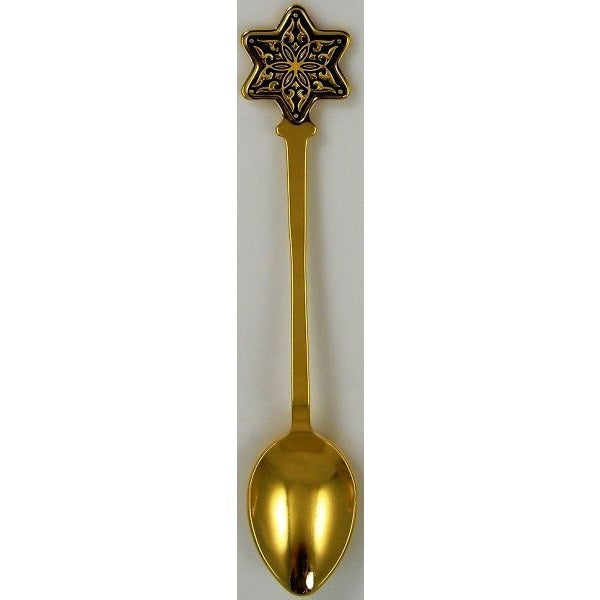 Damascene Gold Geometric Star of David Decorative Collector Spoon by Midas of Toledo Spain style 8587 8587