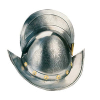 Engraved Spanish Round Morion Helmet by Marto of Toledo Spain (Gold inlaids) 924