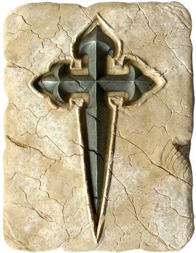 Tile with Templar Cross of Santiago by Marto of Toledo Spain 005