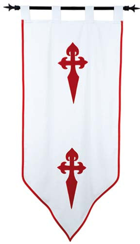 Templar Knight Order of Saint James Banner by Marto of Toledo Spain (Double faced) 1530