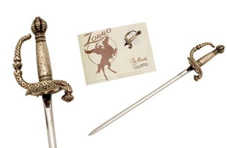 Miniature Zorro Sword Bronze by Marto of Toledo Spain 1307.3