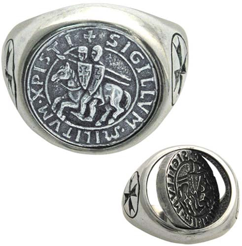 Templar Knight Seal Ring by Marto of Toledo Spain (Size 21) 001